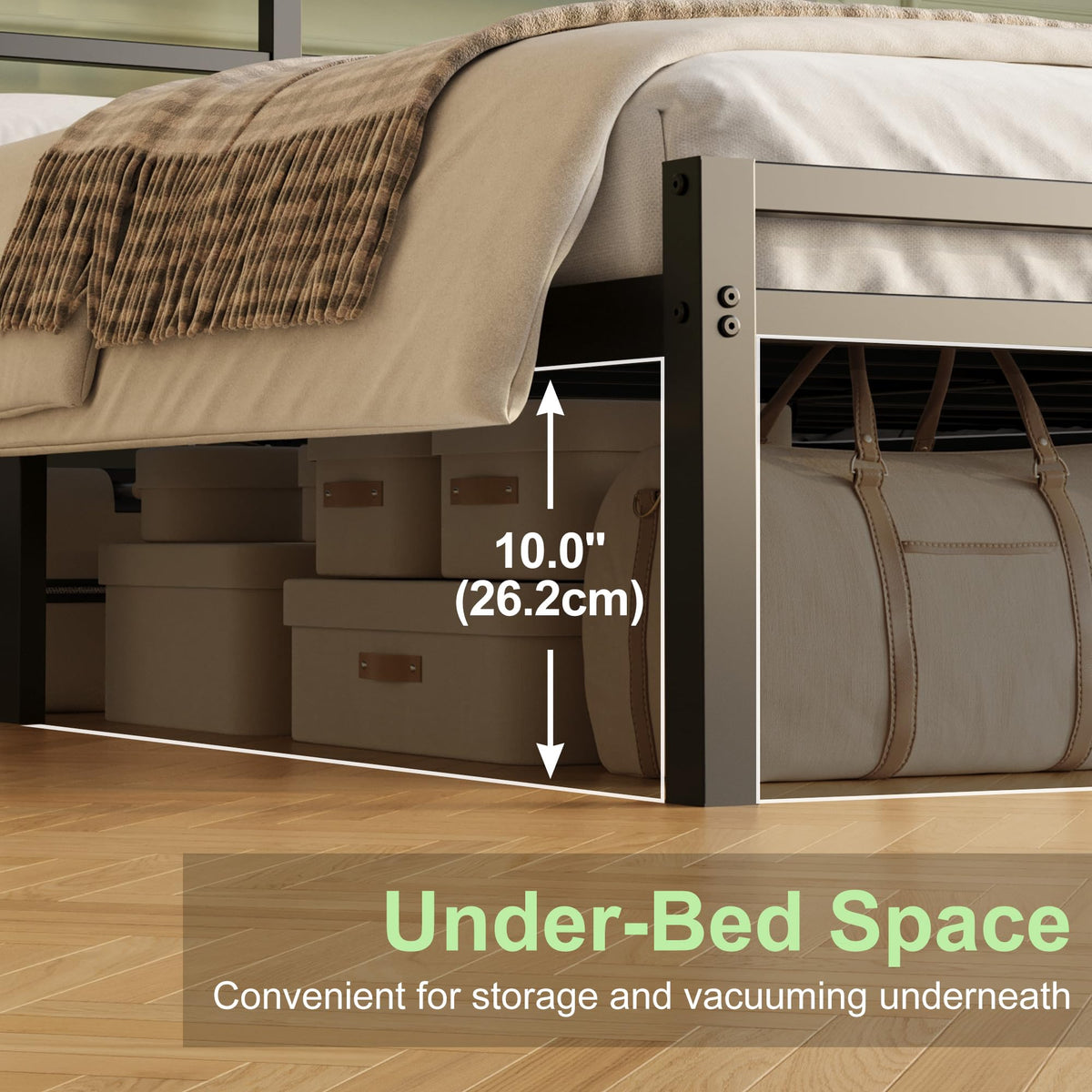 12 Inch Full Size Bed Frame with Headboard and Footboard P24202