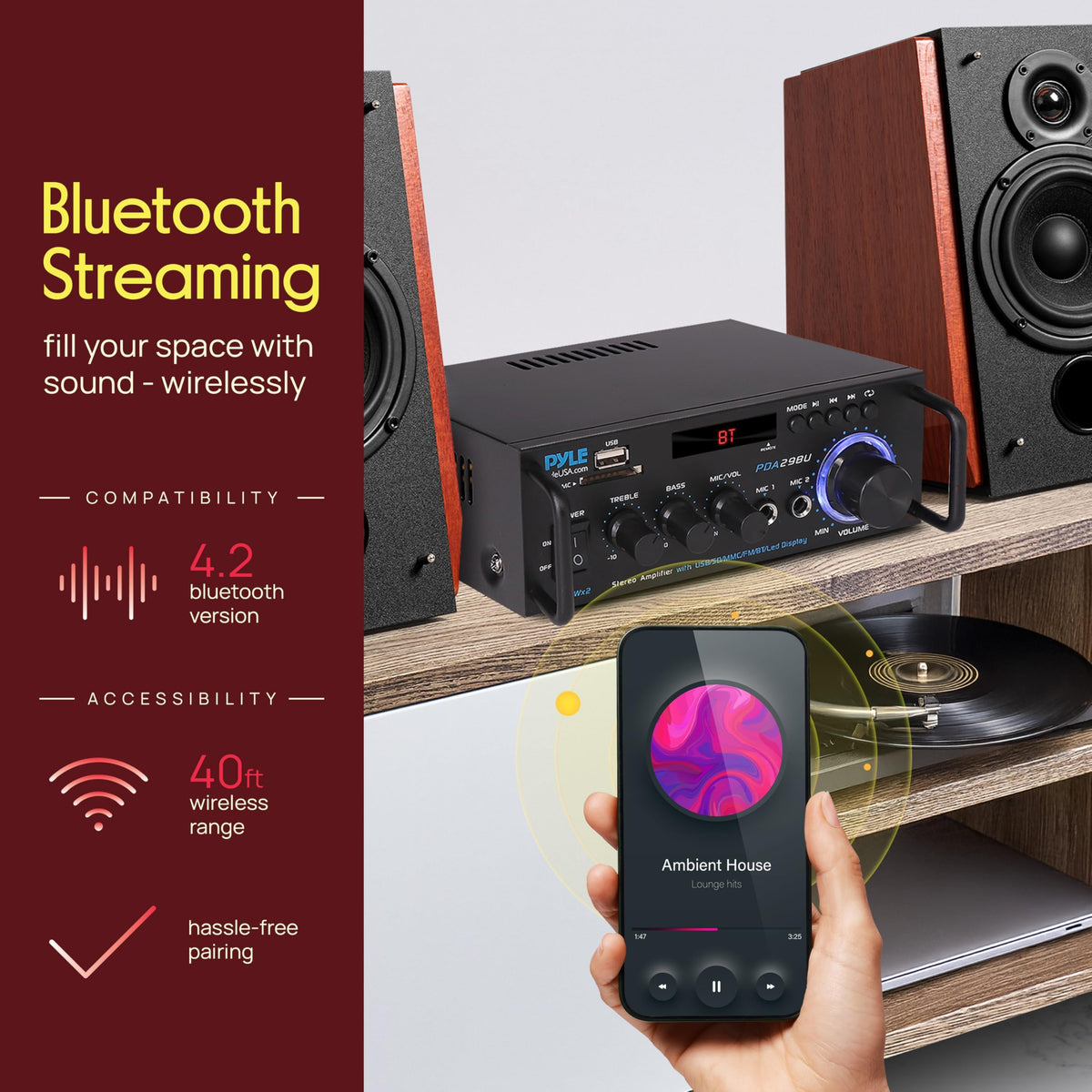 200W Bluetooth Compact Power Amplifier I1201