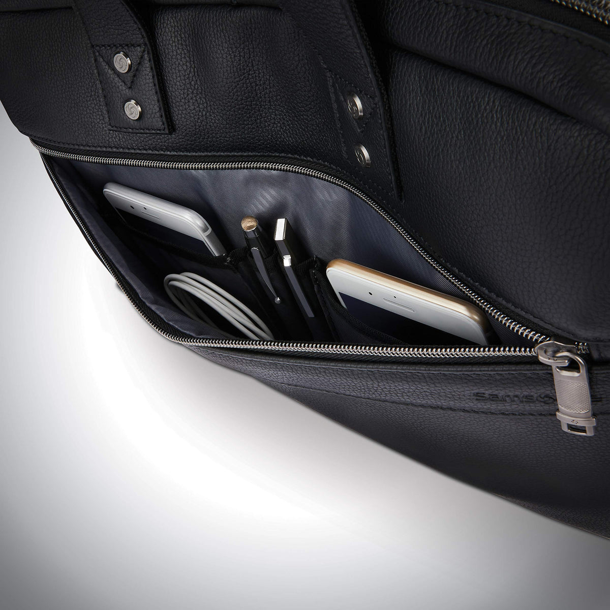 Black Leather Slim Brief E323590
