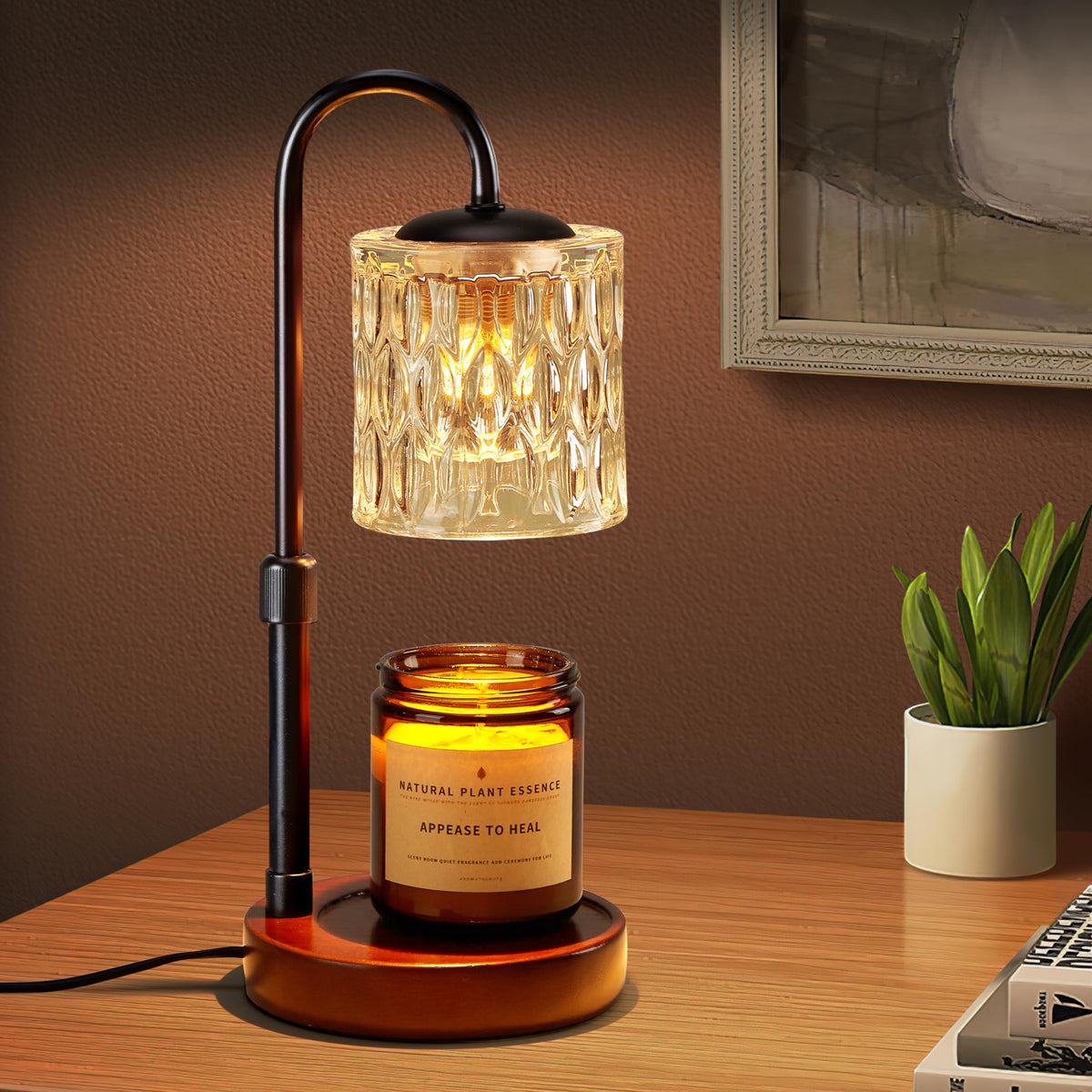 Dimmable Height Adjustable Candle Warmer Lamp with Timer J928969