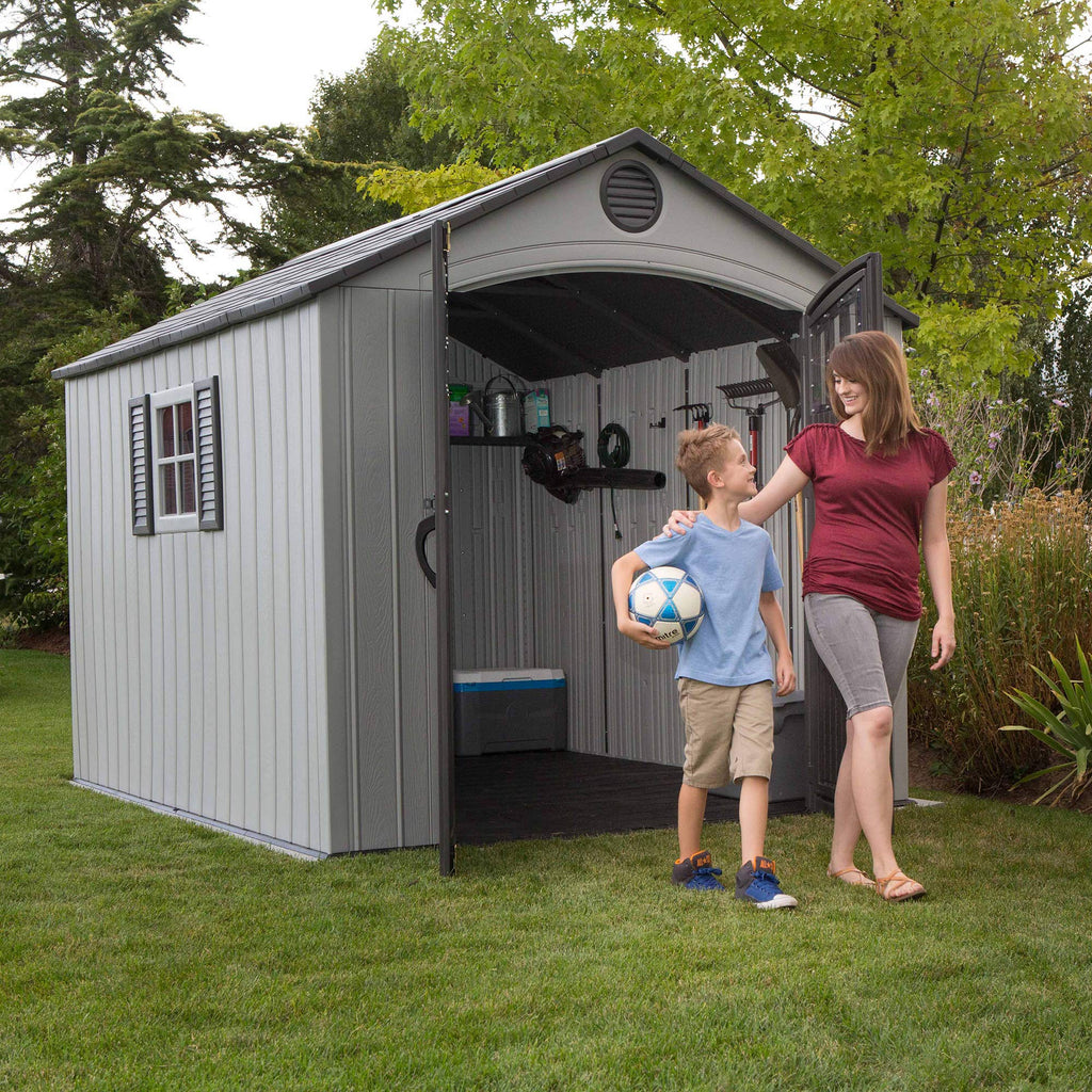 8 x 10 Ft HDPE Storage Shed with Skylight and Window T6326