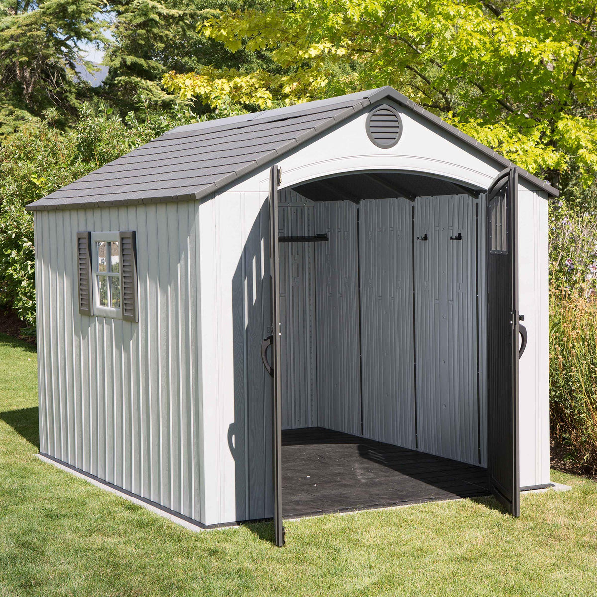8 x 10 Ft HDPE Storage Shed with Skylight and Window T6326