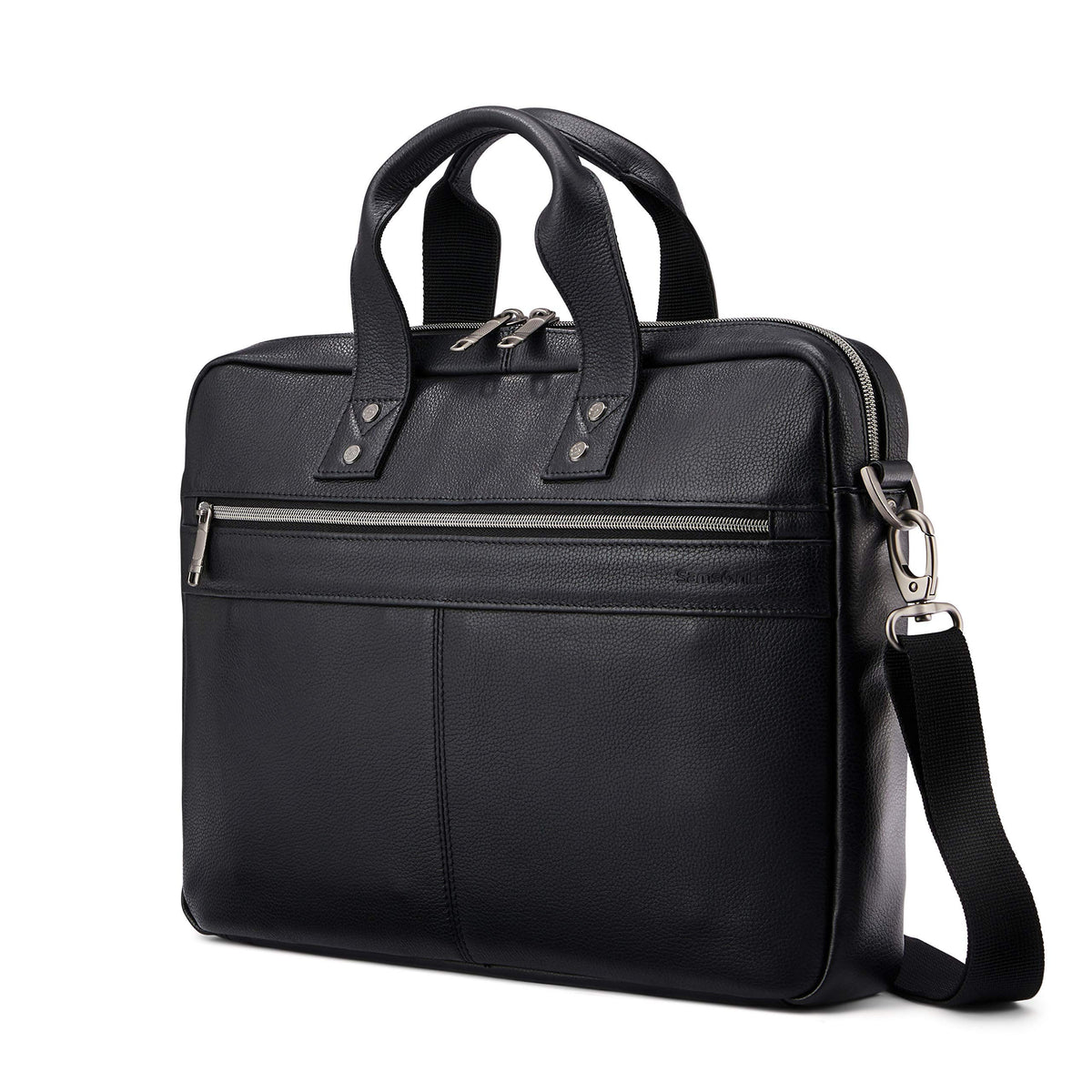 Black Leather Slim Brief E323590